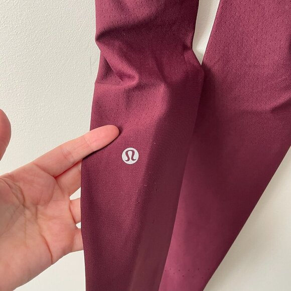 Lululemon Zoned In Tight *27" High Rise Running Activewear Leggings Cassis Red 4 - Picture 7 of 8